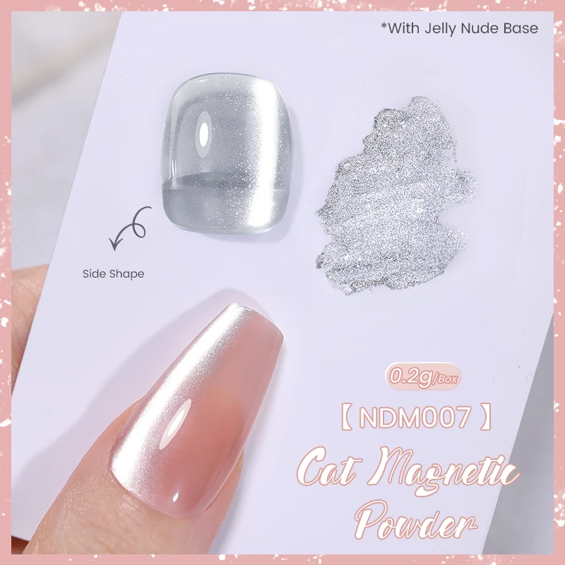 Nail Powder Nicole Diary Moonlight Cat Magnetic Nail Powder Silver Mirror Chrome Pigment Dust Metallic Effect for Nail Manicure Decorations