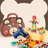 3D Diy Baby Bear Tool Box Set Toy Educational Hand Building Block Compatible Screw Driver Electric Drill for Kid Home Play Gift 2