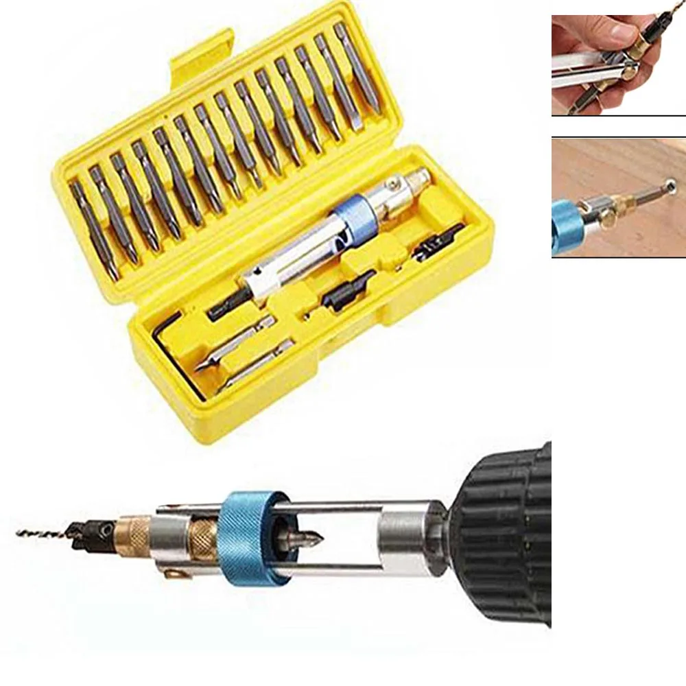 20pc Swivel Head Half Time Drill Driver Tools Quick Change Countersink Drill Bit Screwdriver Set Screw Driver Swivel Head Tool