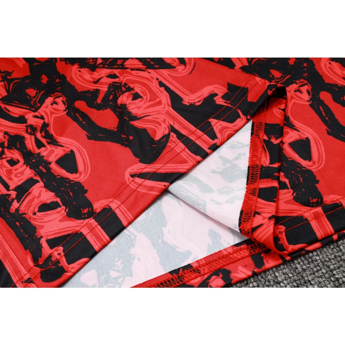 Adidas Soccer Jerseys Men Athletic Fashionable Short-sleeved Above-the-knee Shorts Polyester Training Suit Red Black