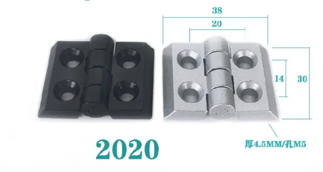 4 Bisagras M4 Plegables Para Perfil Aluminio 2020 - Aleación De Zinc, Giro 180°, Kit Completo Con Tornillos