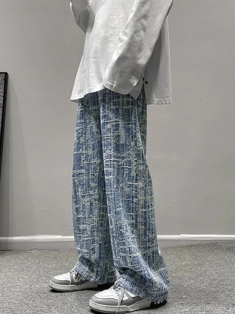 

Y2K Gothic Jeans Mens Hip Hop Retro DenimUnique craftsmanship high quality Pants New Straight Casual Loose Wide Leg Trouser