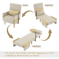 Трансформируемое кресло с функцией сна, раскладной диван-кровать 3-в-1, складное кресло с обивкой, кресло для отдыха, односпальная кровать — изображение 2