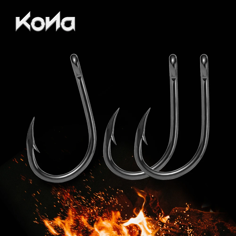 KONA 20PCS Tuna Hooks Fishing Live Bait Hooks Saltwater High Carbon Steel  Sea Fishing Hooks Sharp Fishhook Fishing Accessories