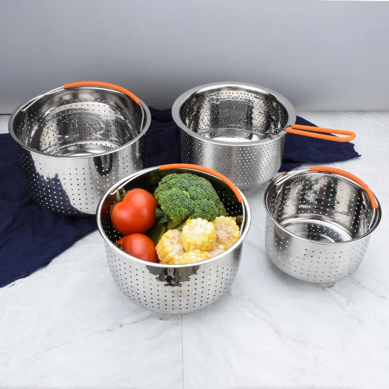 Steamer Basket Steamer Pot Dining For Pressure Cooker Steam Basket  Stainless Steel 1pcs Home Kitchen Silicone Handle - AliExpress