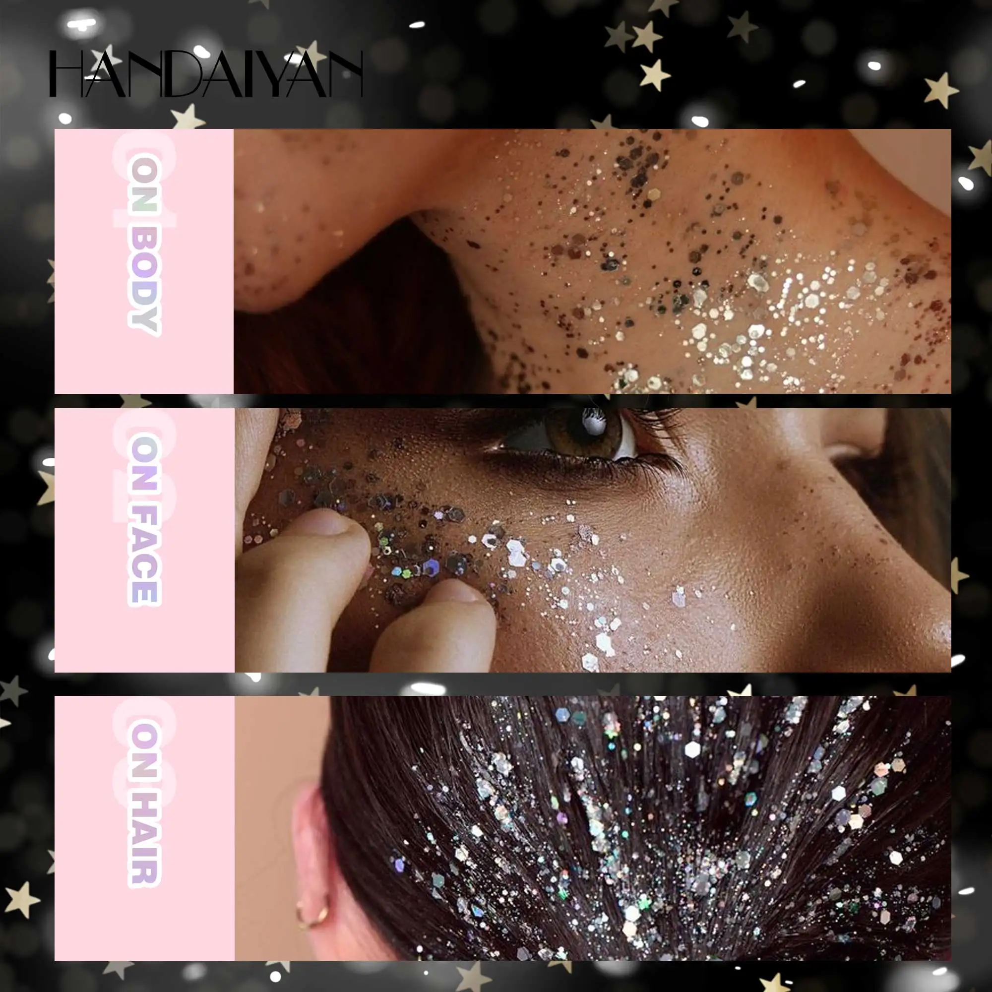 Body Glitter Gel Mermaid Thick Fine Glitter Gel for Facial Hair Body For Music Festival Concert Christmas Party Accessories 3