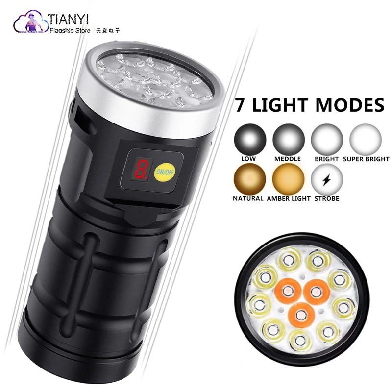 

Fixed focus sunset light white light purple light multi-functional charging fill light multi-purpose strong light flashlight