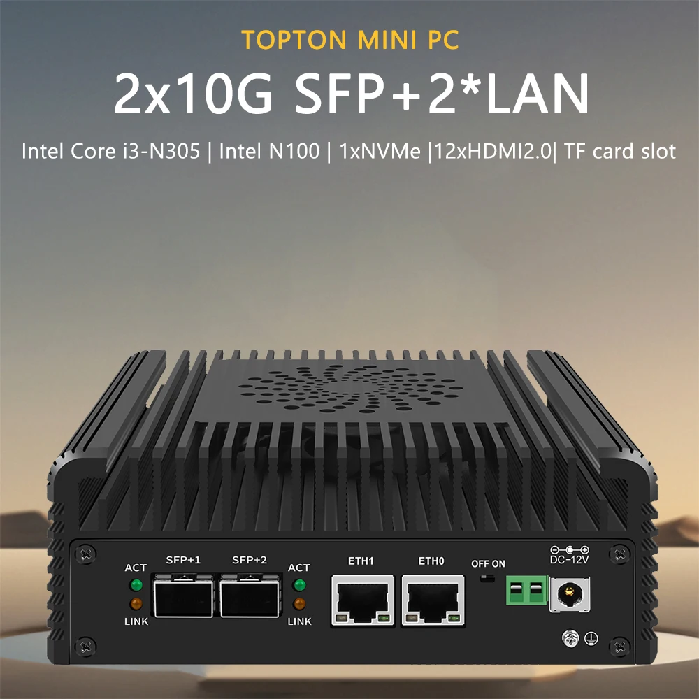 Mini PC NASサーバーファイアウォール,Intel i3 n355 n305 n150