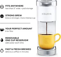 NEW K-Mini Plus Single Serve K-Cup Pod Coffee Maker, Matte White 2