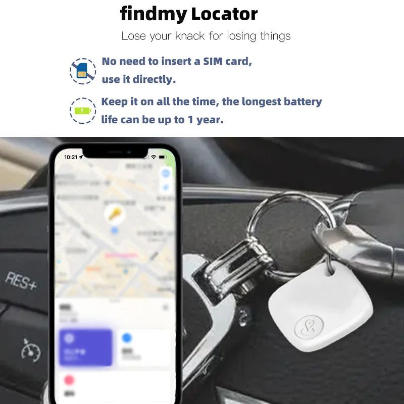 Smart Bluetooth GPS Tracker Works with Find My APP Anti Lose Reminder Device for Iphone Tag Replacement Locator MFI Rated