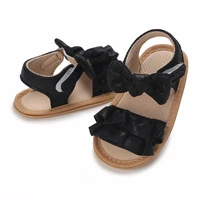 Toddler Crib Shoes Summer Baby Infant Girl Sandals Princess PU Pull Strap Flat Anti-Slip Rubber Sole Light Weight Newborn Girl 5