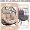 Egg Chair - Oversized Wicker Egg Basket Chair with Cushion and Stand, All-Weather Egg Dining Chair for Patio, Backyard, Living R 3