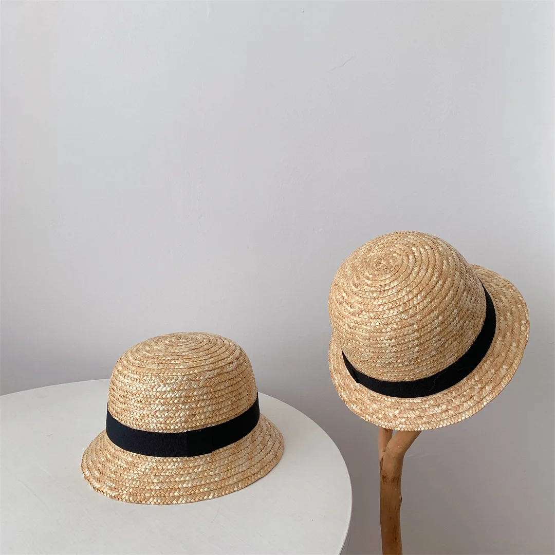 2022 Fashion Baby Straw Hat Newborn Panama Cap Summer Sun Hats Boys Girls Kids Cap Baby Bucket Hat Outdoor Beach Caps 1Pc baby stroller mosquito net