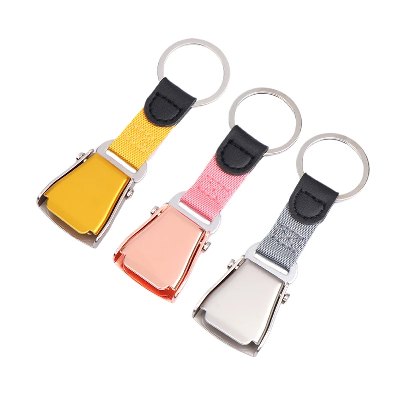 1PC Mini Safety Seatbelt Plane Buckle Keychain Strap Key Chain For Flight Keyes Airplane Airline Small Aviation Gifts Seat Belt airplane keychain