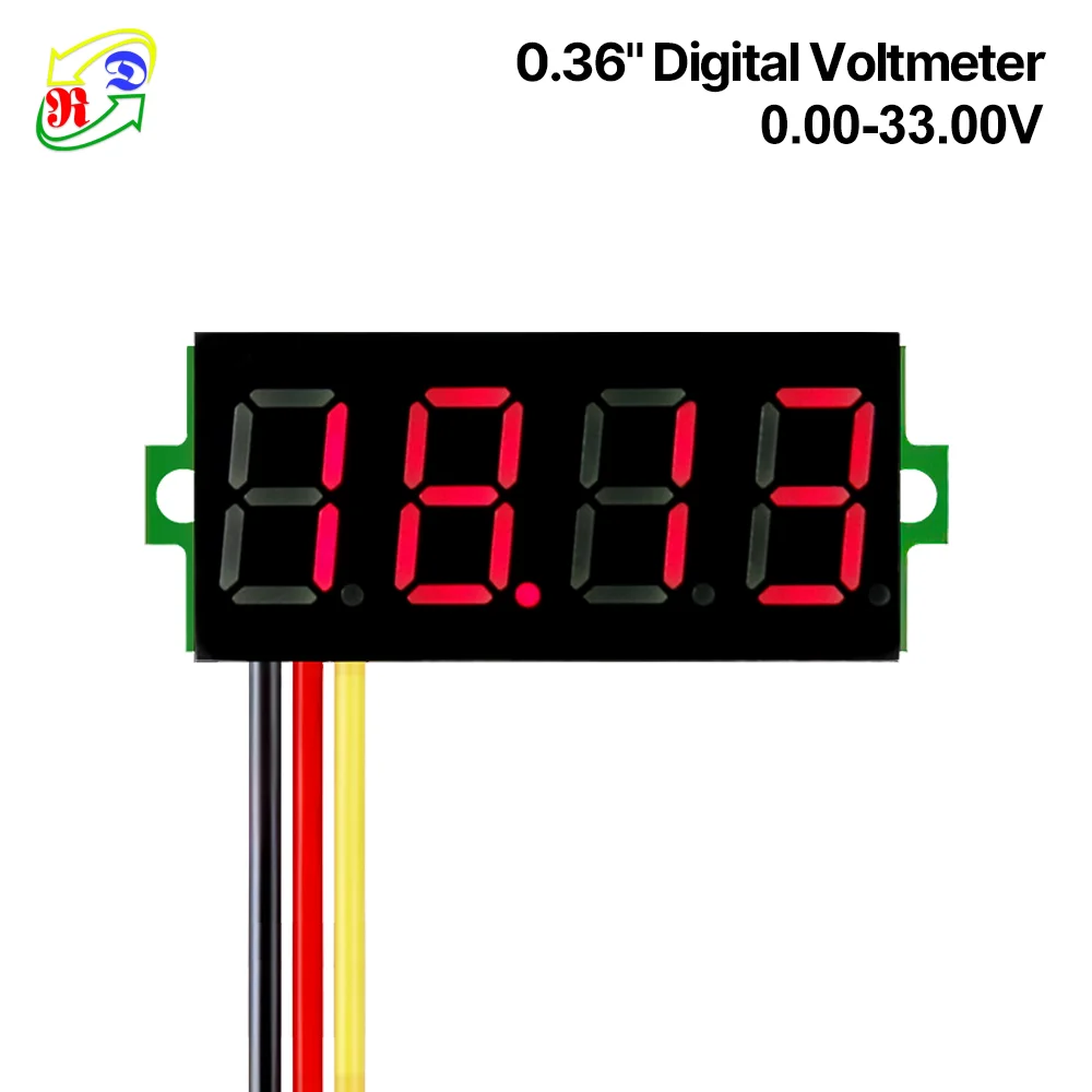 mini 4 bit 0.36" Digital Voltmeter 0-33V Three wires Voltage Panel Meter Display LED Color [ 10 pieces / lot]