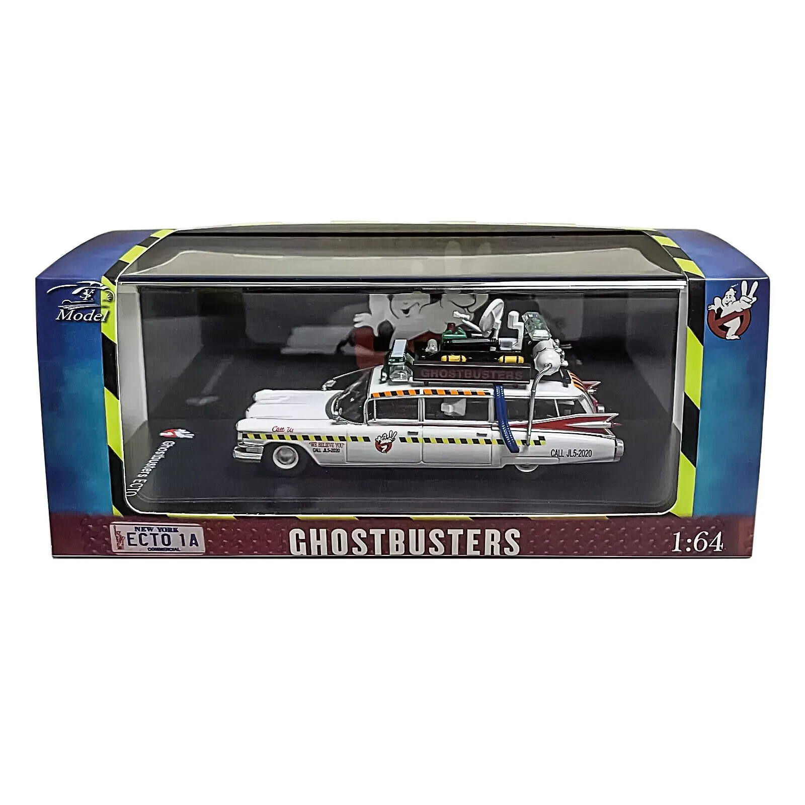 YS 1/64 Cadillac Ghostbusters ECTO-1A Diecast Model Car