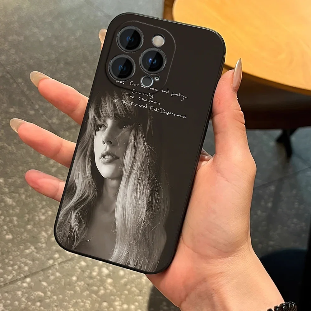 thumbnail image 1 of Funda de teléfono Singer T-Taylor TTPD S-Swift para iPhone 12 11 13 14 15 16 Max Pro Plus, funda de silicona suave negra, 1 of 5