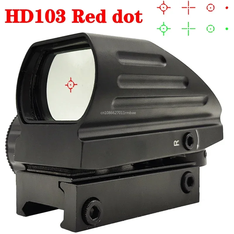 Red Dot Sight Hd101AJ Red Dot Sight HD101 Collimator Rifle Red Green Dot Reflex Sight Scope Fit 20mm Weaver Rail for Airsoft Hunting Rifle
