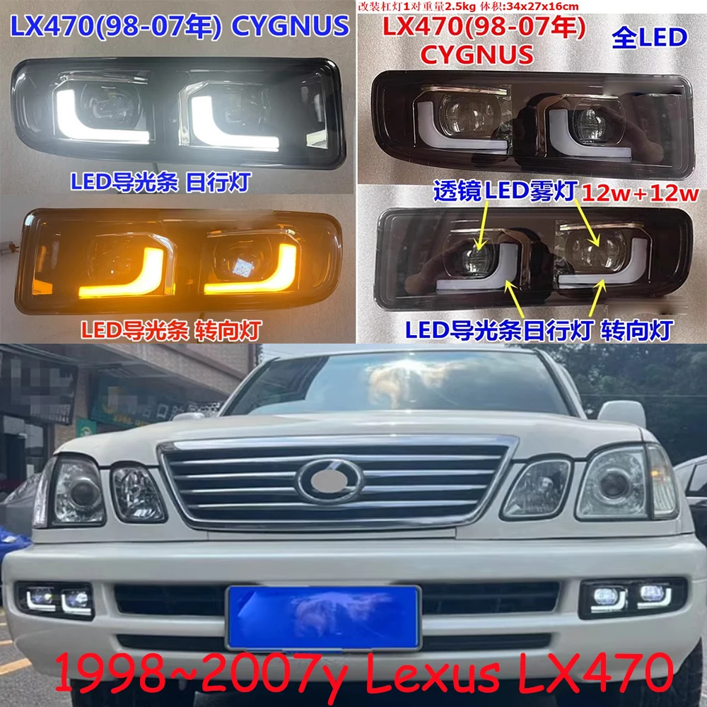 

car accessories bumper headlight for Lexus LX470 fog light lamp LED 1998~2007y for Lexus LX470 daytime head lamp