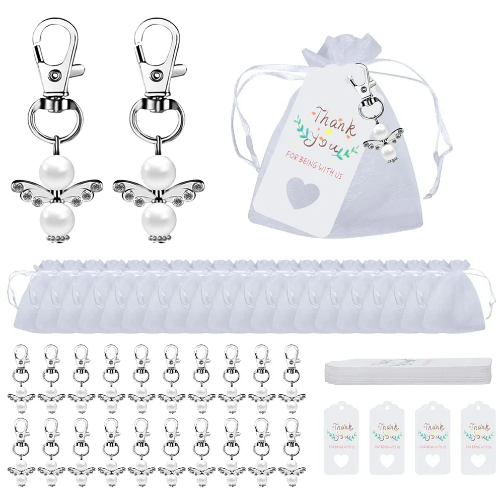 

Guardian Angel Keyring,20Pcs Party Favours Christening Wedding for Communion Confirmation Keyring Girls Thank You Gift