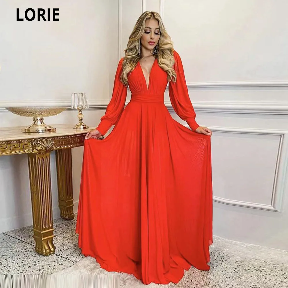 

LORIE Watermelon Red Prom Dress Detachable Long Sleeves Vestido De Fiesta Largo Robe De Bal Femme Longue Women Party Dresses