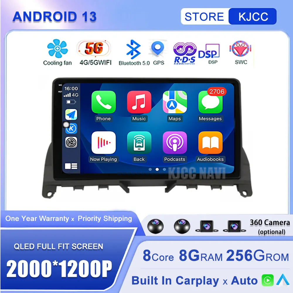 

Android 13 For Mercedes Benz C Class W204 S204 2007 - 2014 Car Radio Multimedia DVD Player Stereo Navigation GPS Autoradio Audi