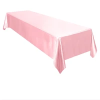 Pink Satin Rectangle Tablecloth, Wedding Table Cloth, for Christmas, New Year, Birthday Events, Banquet Decor, Home Dining 1