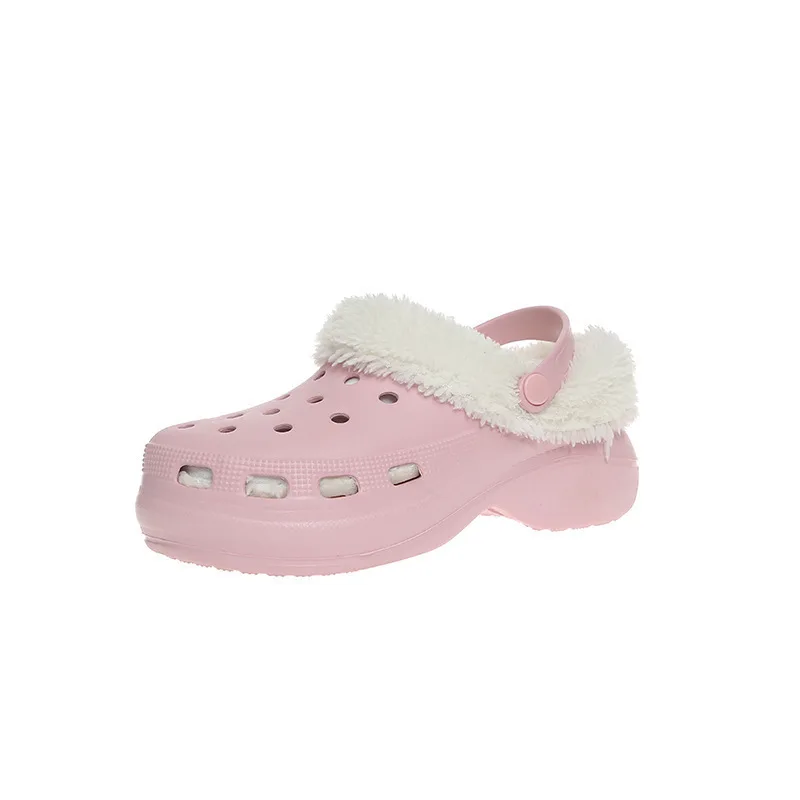 EVA Garden Shoes Female Plush Thick Bottom Increased Winter Outdoor Cotton Slippers Female Sponge Cake Anti-skid Slippers 5