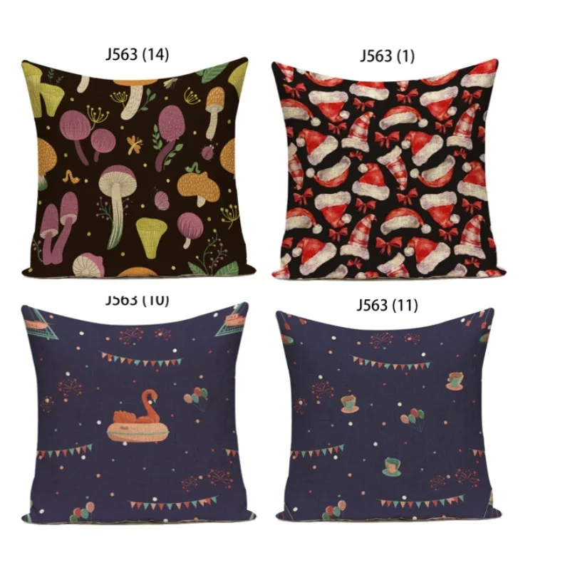 

Christmas Pillowcase Decor Pillows for Living Room Geometric Hanging Flag Pattern Cushion Cover 45x45 Printing Cushion DF83