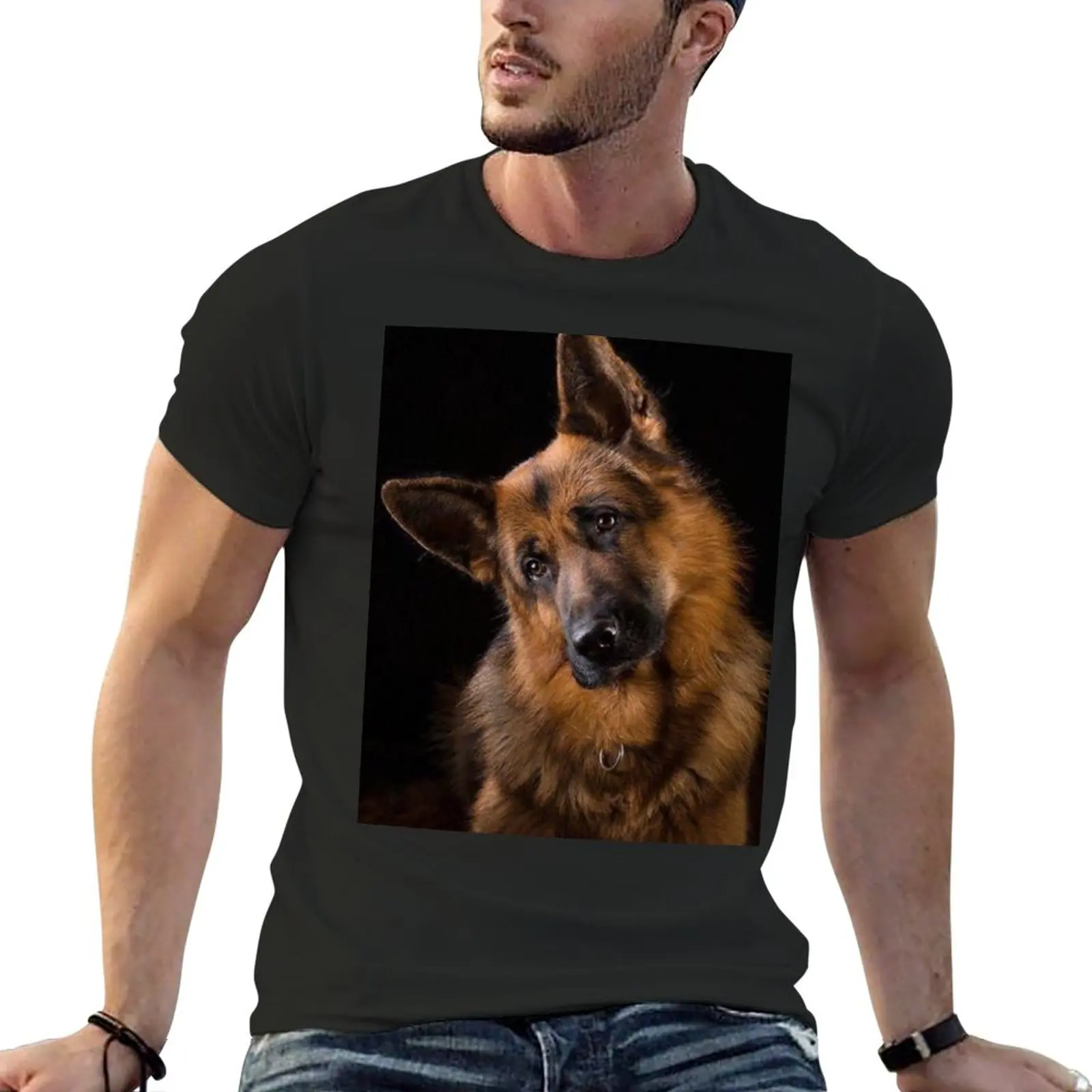 

German Shepherd Dog Art T-Shirt graphics t shirt quick-drying t-shirt funny t shirt workout shirts for men