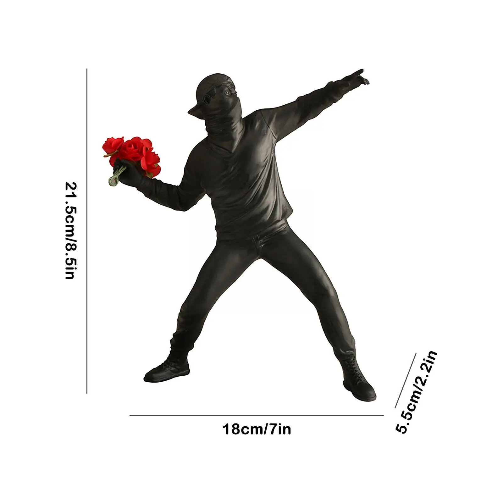 Resin Banksy Sculptures Flower Thrower Boy Man Statue Collectible Decoration Home Decorative Modern Desk Figurine Accessories