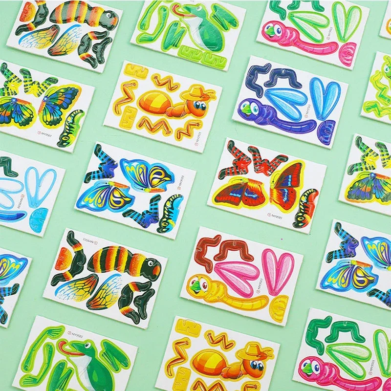 10 Pc /pack 3D Insect Puzzle DIY Dinosaur Tank Handmade Puzzle Children's Toys Kindergarten Gift Kids Present 5