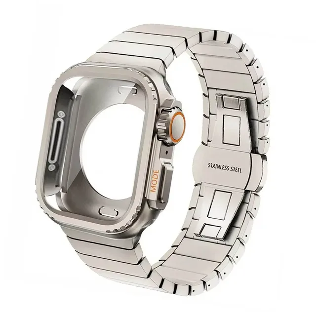 Boîtier + bracelet pour Apple Watch Band 10 42 46mm Ultra 2 49mm 9 8 7 6 SE 5, coque de protection en acier et métal, mise à niveau Iwatch 49mm 45mm 44mm 1
