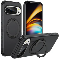 Luxury Armor Magnetic Rotating Stand Phone Case - Non - Slip Shockproof Cover for Google Pixel 11 (Black)