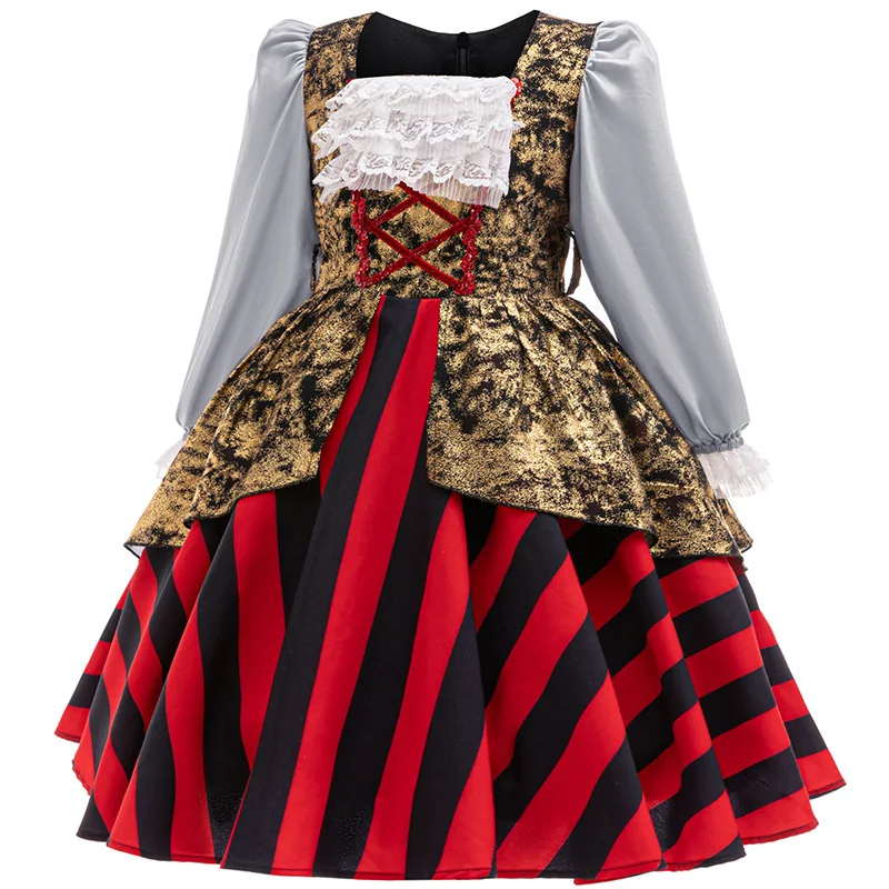 Boys Buccaneer Pirate Captain Hook Cosplay Costume For 4-10Years Halloween Purim Party