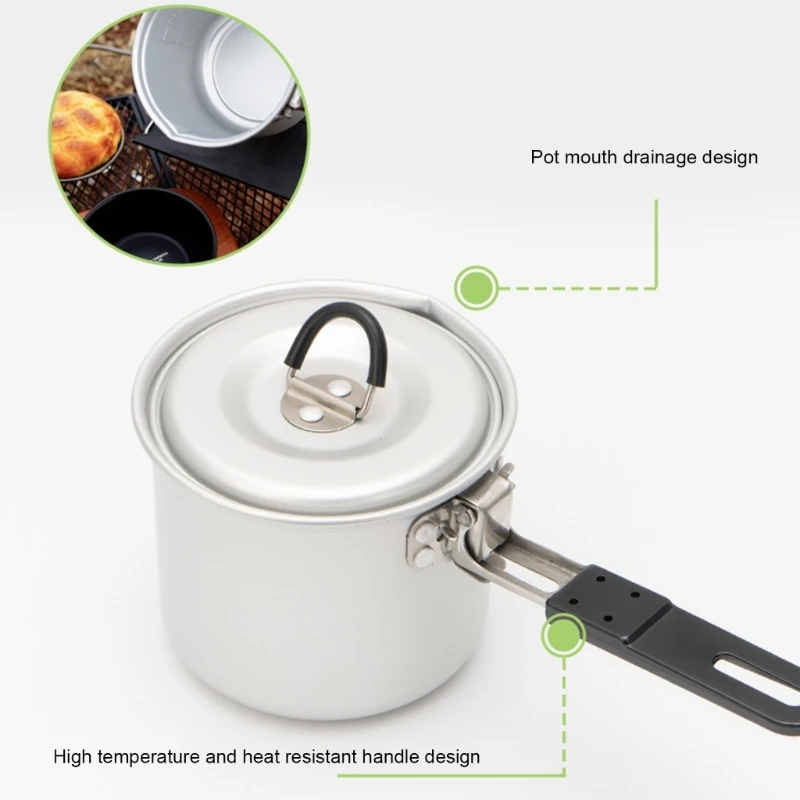 Functional 770ml Camping Coffee Pots Practical Outdoors Coffee Pots with Handle For Picnics And Campings B03E