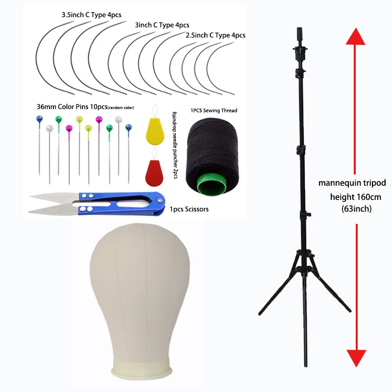 Canvas Block Head Display Training Mannequin Head Styling Manikin Doll