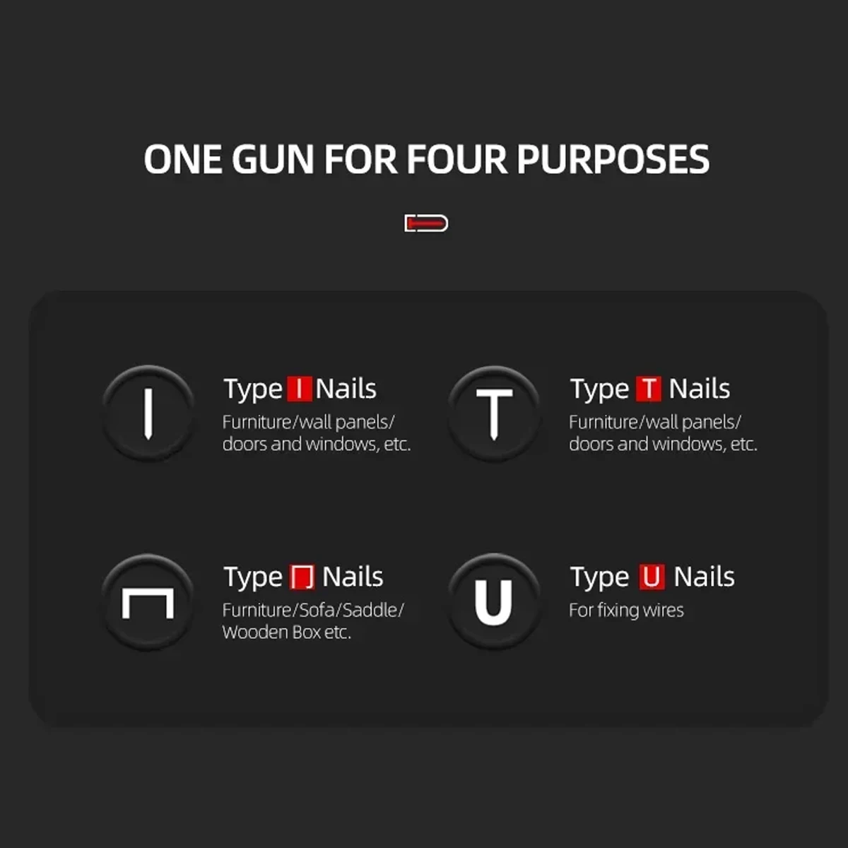 4 in 1 Nail Gun With 4000 Staples Tool Kit Staple Gun for Wood Fabric Stapler Home Repair DIY Tool Kit 4