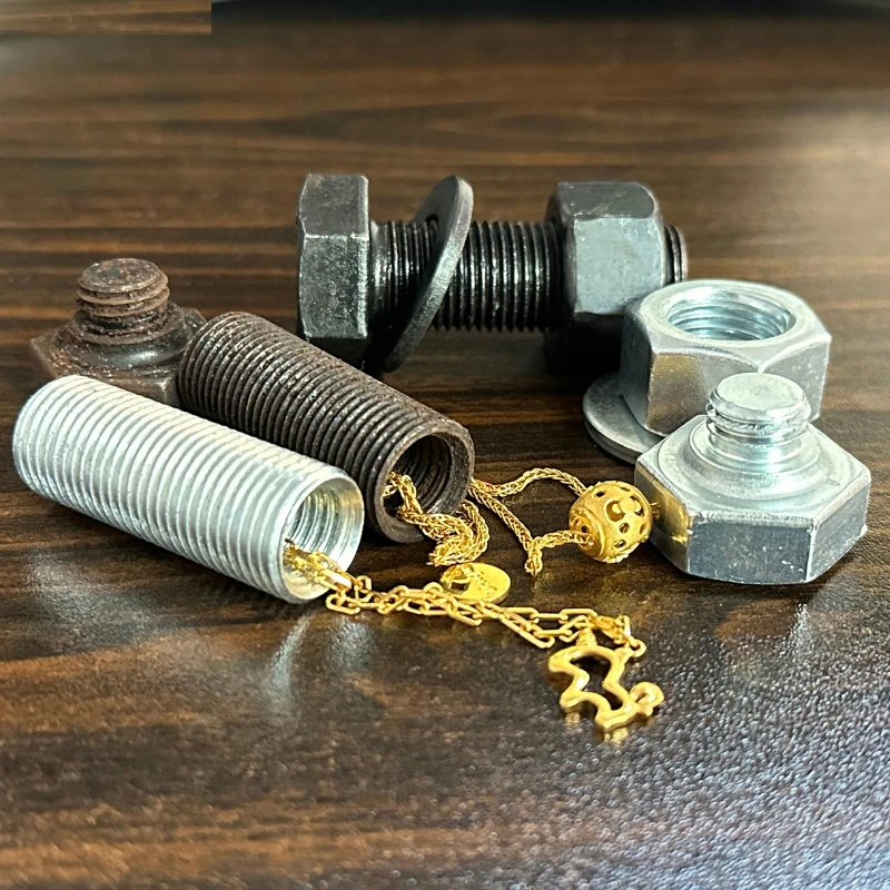 Metal Screw Bolt Storage Box Cash Money Hide Stash Safe Diversion Container Hidden Secret Compartment For Cash Pill