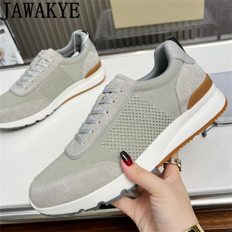 

Breathable Mesh Lace Up Flat Shoes For Men Round Toe Platform Sneakers Male Autumn Casual Walking Loafers Shoes Tenis Masculino