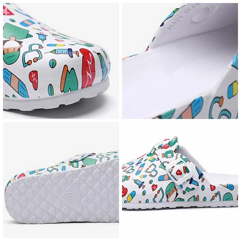 Women Slippers Beautician Summer Hospital Surgical Medical EVA Non-slip Nurse Clogs Soft Lightweight SPA Beauty Salon Shoes 3