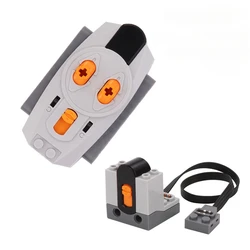 Enhanced Power Functions Building Blocks Set with Train Track, Motor, Battery Box, Infrared Remote Control, and Receiver (IR control kit 1)