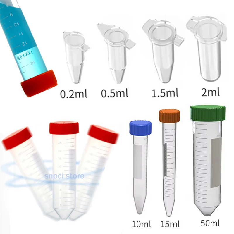Plastic Centrifuge Tube Micro Scale 0.2ml 0.5ml 1.5ml 2ml 10ml 15ml 50ml Test Tube lab tube Lab equipment test tube