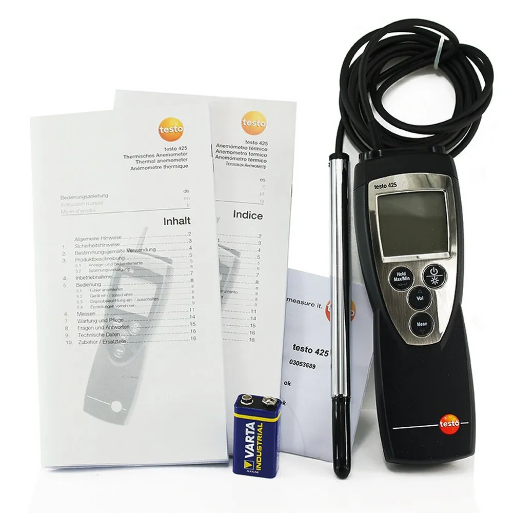 

Hot Wire Anemometer Handheld Testo425 Hot Ball Anemometer High Precision Hot Anemometer With Battery Anemometer Tool