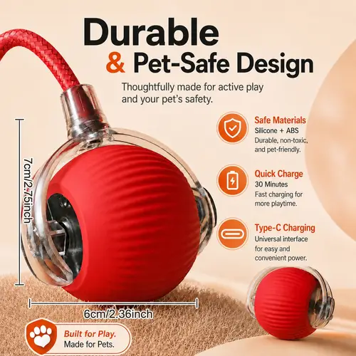 New Cat Interactive Ball Toy Automatic Rolling Cat Ball Rechargeable Smart Kitten Interactive Toy Intelligent Balls Toy for Cat - Image 6