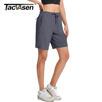 TACVASEN Lightweight Hiking Shorts Womens Quick Dry Waterproof Short 3 Zipper Pockets Outdoor Tennis Cargo Workout Summer Shorts 3