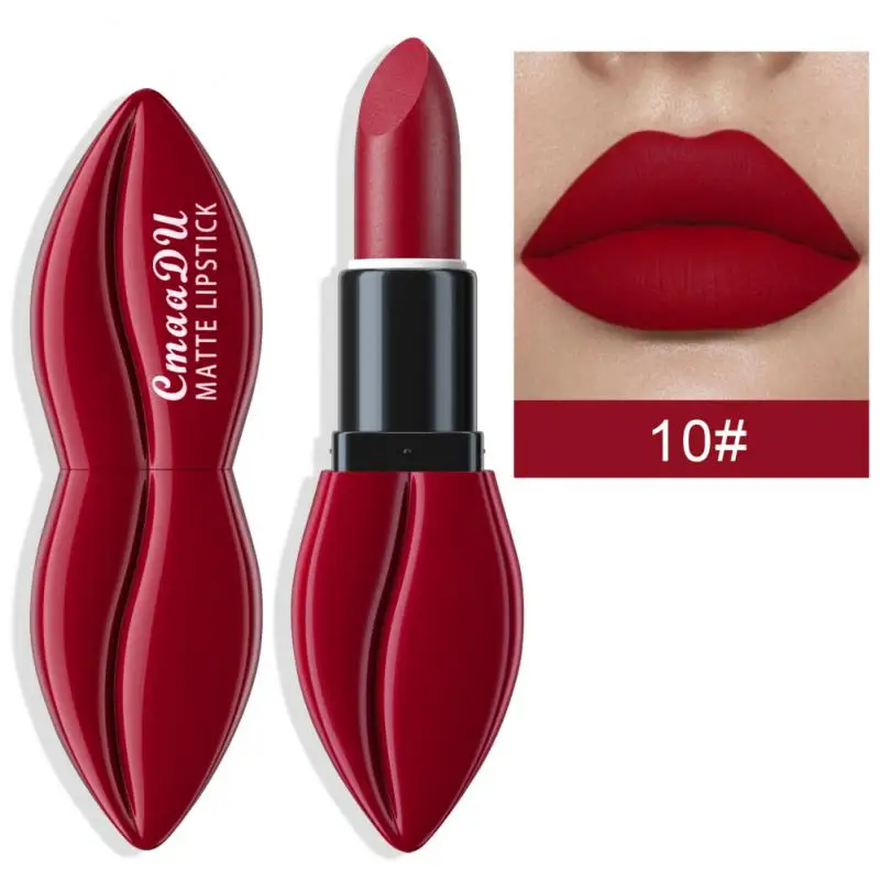 10 Color Lip Shape Matte Lipstick Waterproof Long Lasting Lip Stick ...