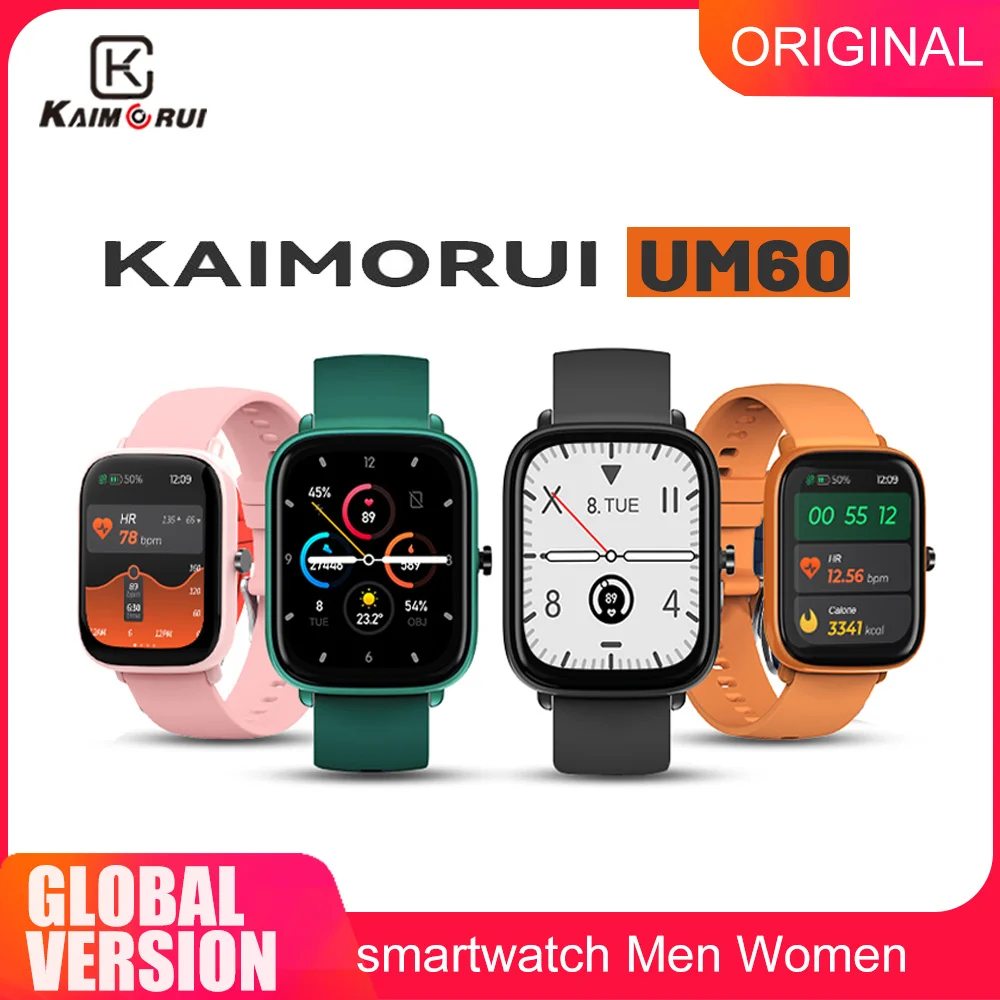 

KAIMORUI UM60 Смарт-часы для мужчин 2022 IP67 водонепроницаемый монитор сердечного ритма кровяного давления умные часы для мужчин и женщин для Xiaomi Android IOS