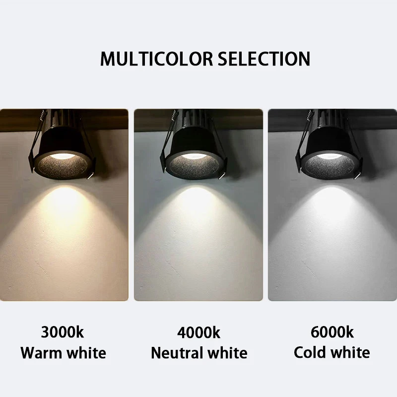 4/10PCS 디 밍이 가능한 Led 통 3W 5W Recessed 천장 조명 스포트라이트 알루미늄 Led COB 빛 AC110V 220V 홈 오피스 스토어