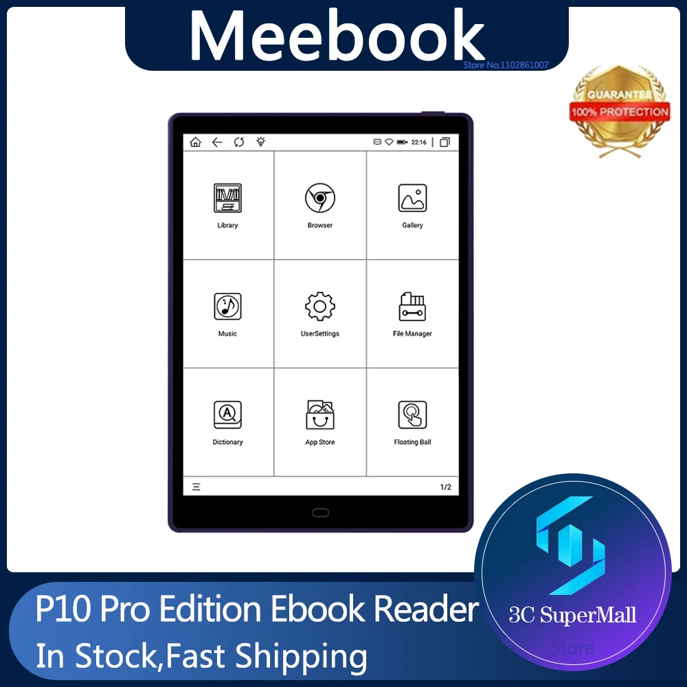 OriginalMeebookP10ProEditionEBookReader10InchEinkScreen
